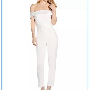 White Off-the-Shoulder Jumpsuit